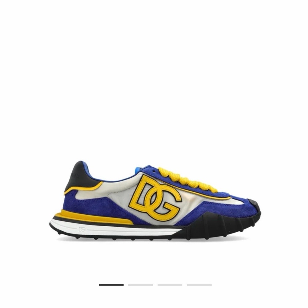 Dolce & Gabbana Blue and Yellow DG Logo Men's Sneakers